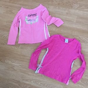 Pink Long Sleeve tshirts with strip down side